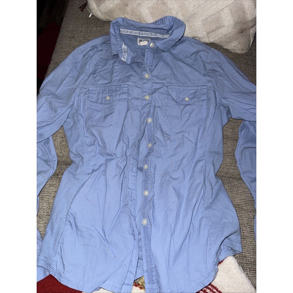 Converse One Star Button Up Shirt Adult Small Blue Denim Long Sleeve Mens
